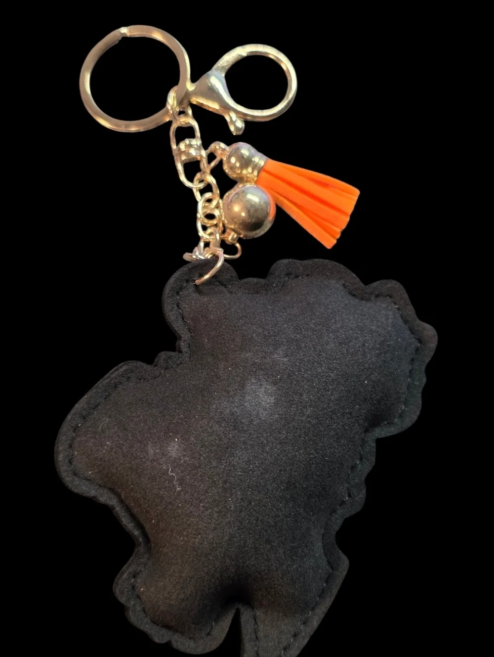 Rhinestone Black Girl Silhouette Keychain with YellowTassel